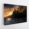 burning castel stretched canvas