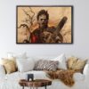 chainsaw killer floating frame canvas