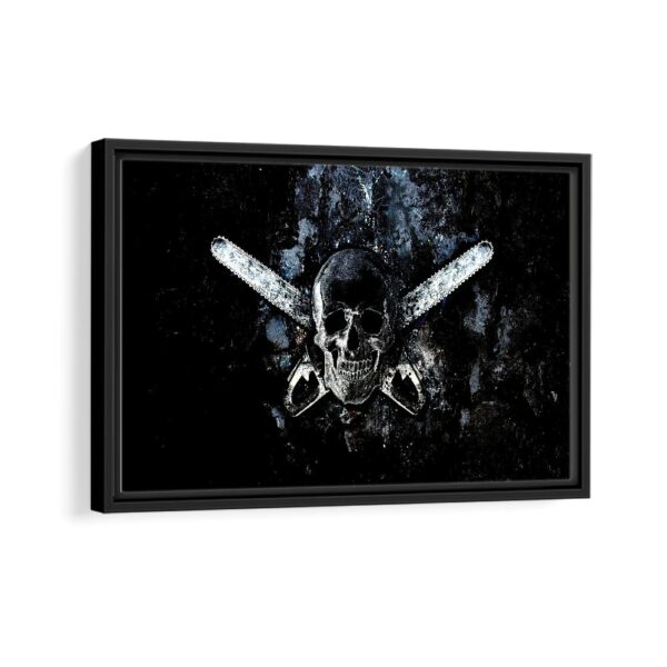 chainsaw massacre framed canvas black frame