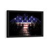 eagle american flag framed canvas black frame