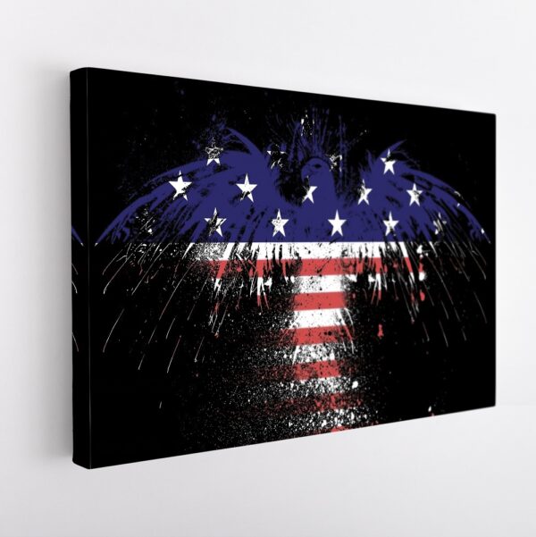 eagle american flag stretched canvas