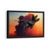 f 22 raptor framed canvas black frame