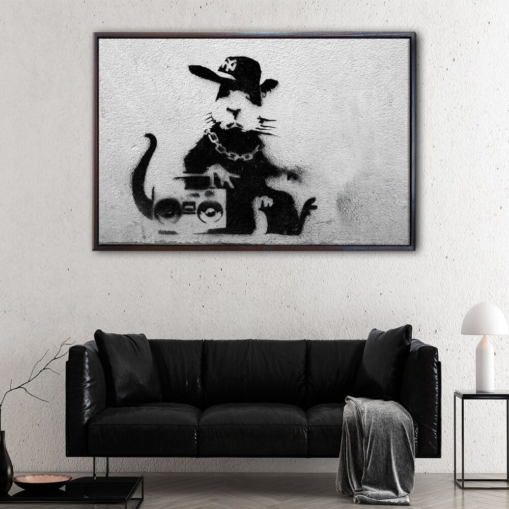 gangsta rat floating frame canvas