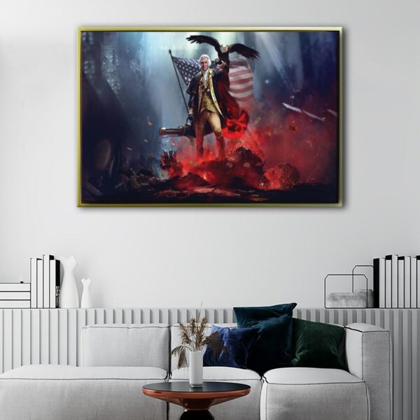 george washington floating frame canvas