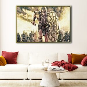 glorious achilles floating frame canvas