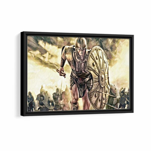 glorious achilles framed canvas black frame