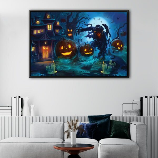 halloween monster floating frame canvas