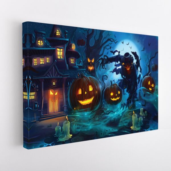 halloween monster stretched canvas