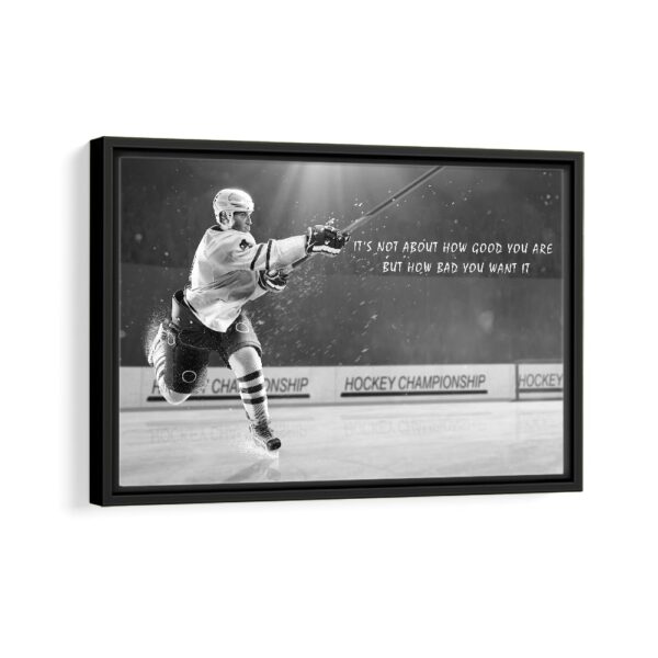 hockey quote framed canvas black frame