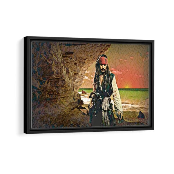 jack sparrow framed canvas black frame