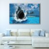 jaws movie floating frame canvas