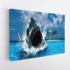 jaws movie stretched canvas