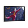 joker cartoon framed canvas black frame