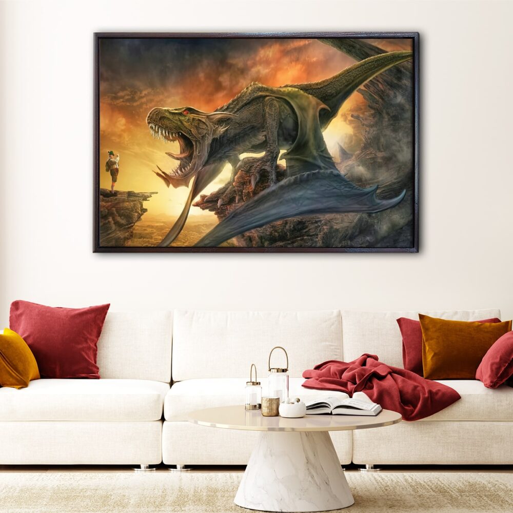 jurassic park floating frame canvas