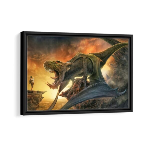 jurassic park framed canvas black frame