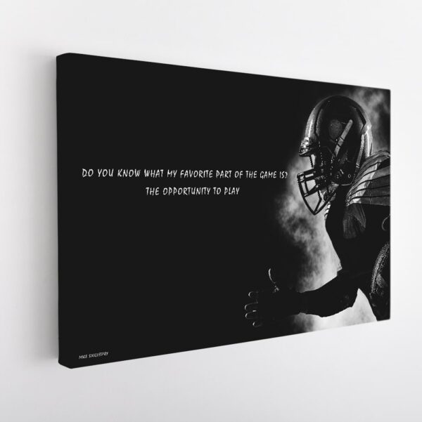 mike singletary football stretched canvas