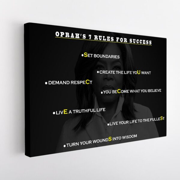 oprah winfrey 10 rules for success stretched canvas