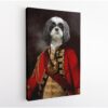 red general pet portrait canvas