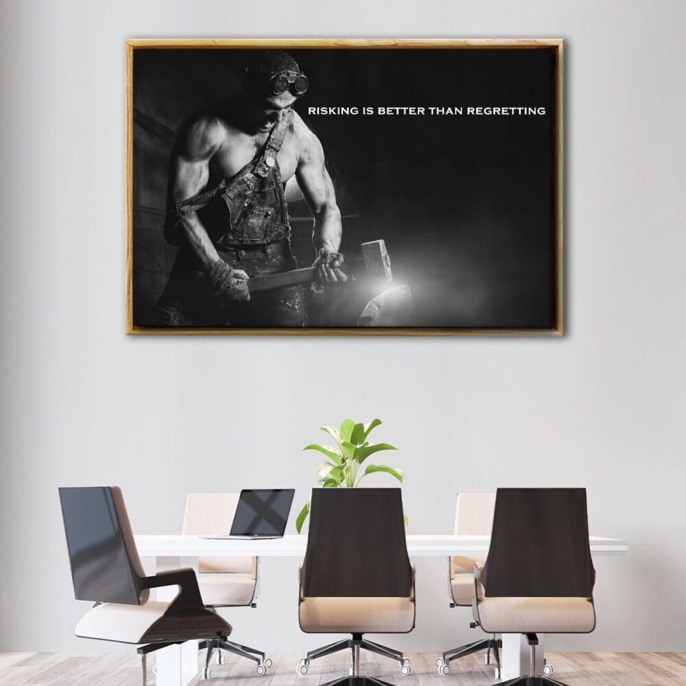 risking quote floating frame canvas