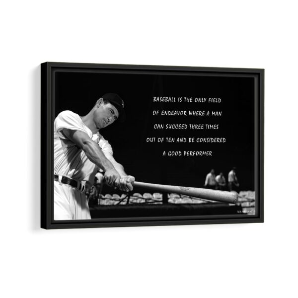 ted williams baseball framed canvas black frame