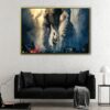 the rock vs king kong floating frame canvas