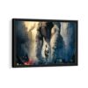 the rock vs king kong framed canvas black frame