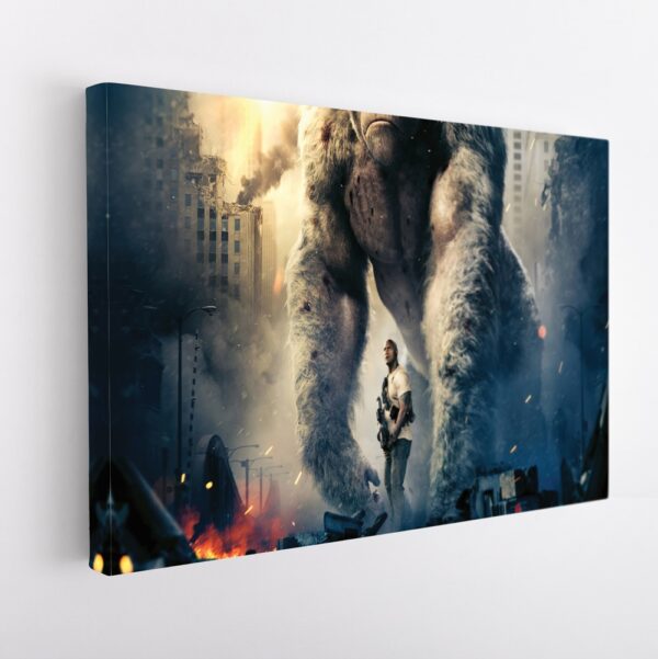 the rock vs king kong stretched canvas