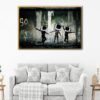 tv head dance floating frame canvas