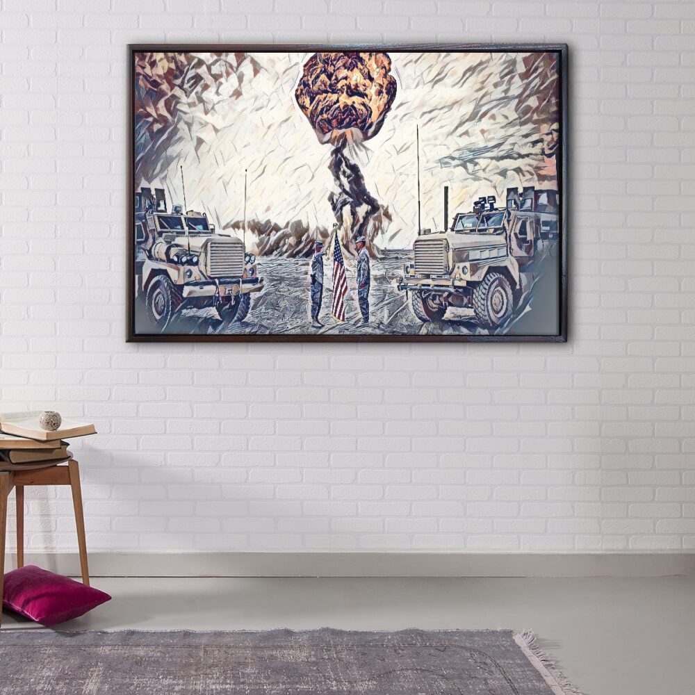 us army floating frame canvas