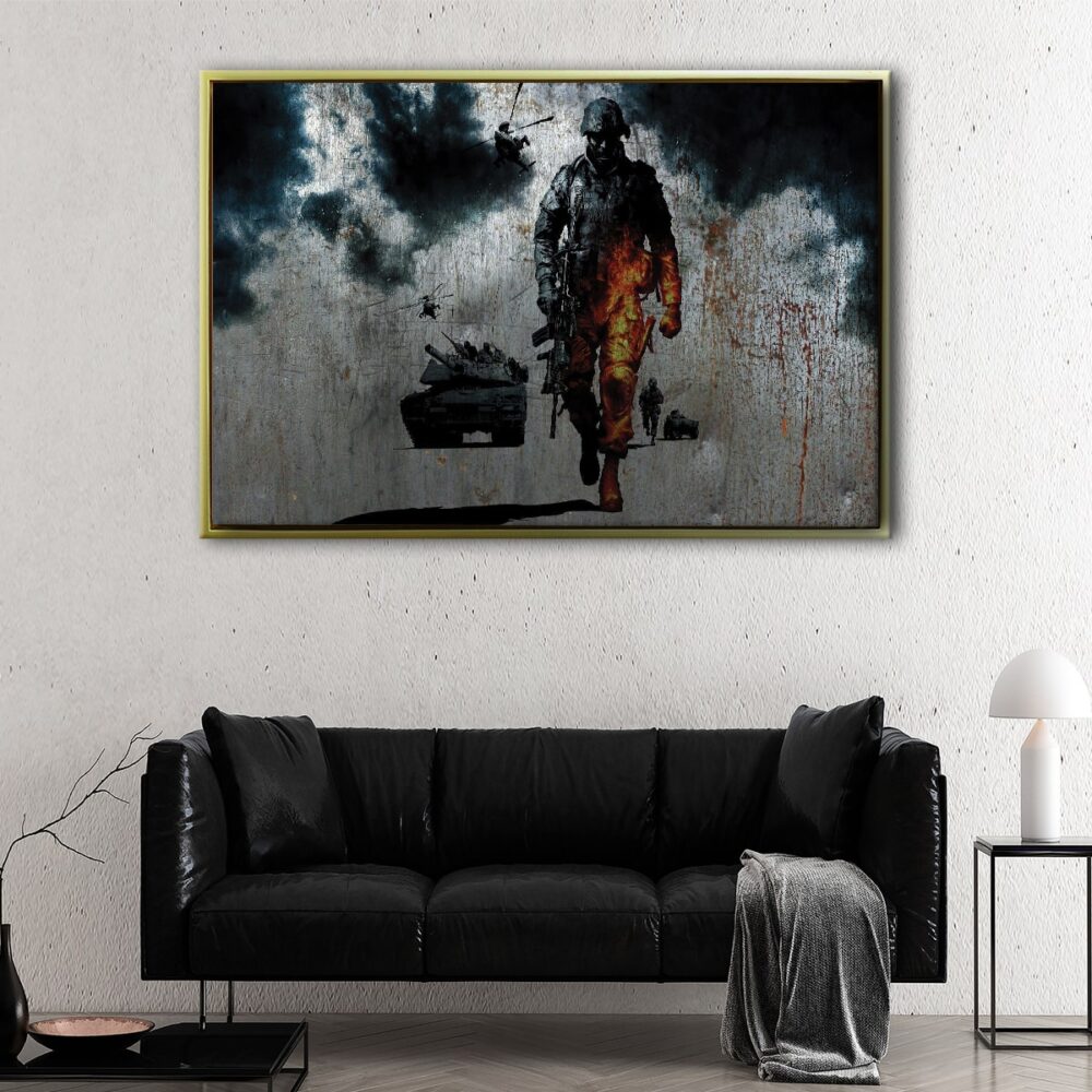 us soldier floating frame canvas