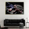 usa M4 gun floating frame canvas