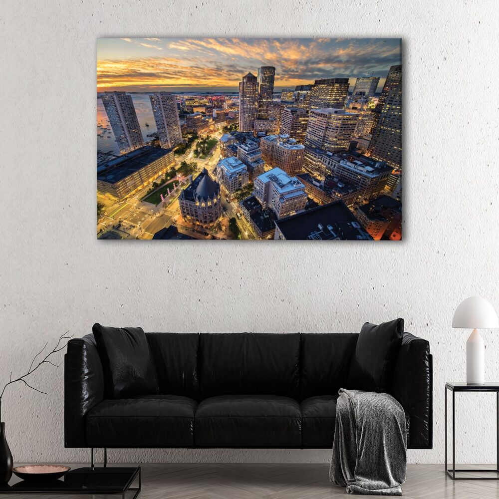 1 panels boston aerial view canvas art