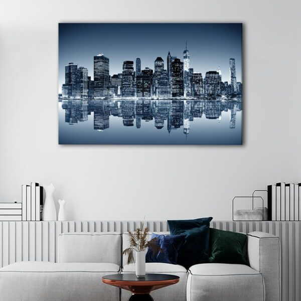 1 panels manhattan night skyline canvas art