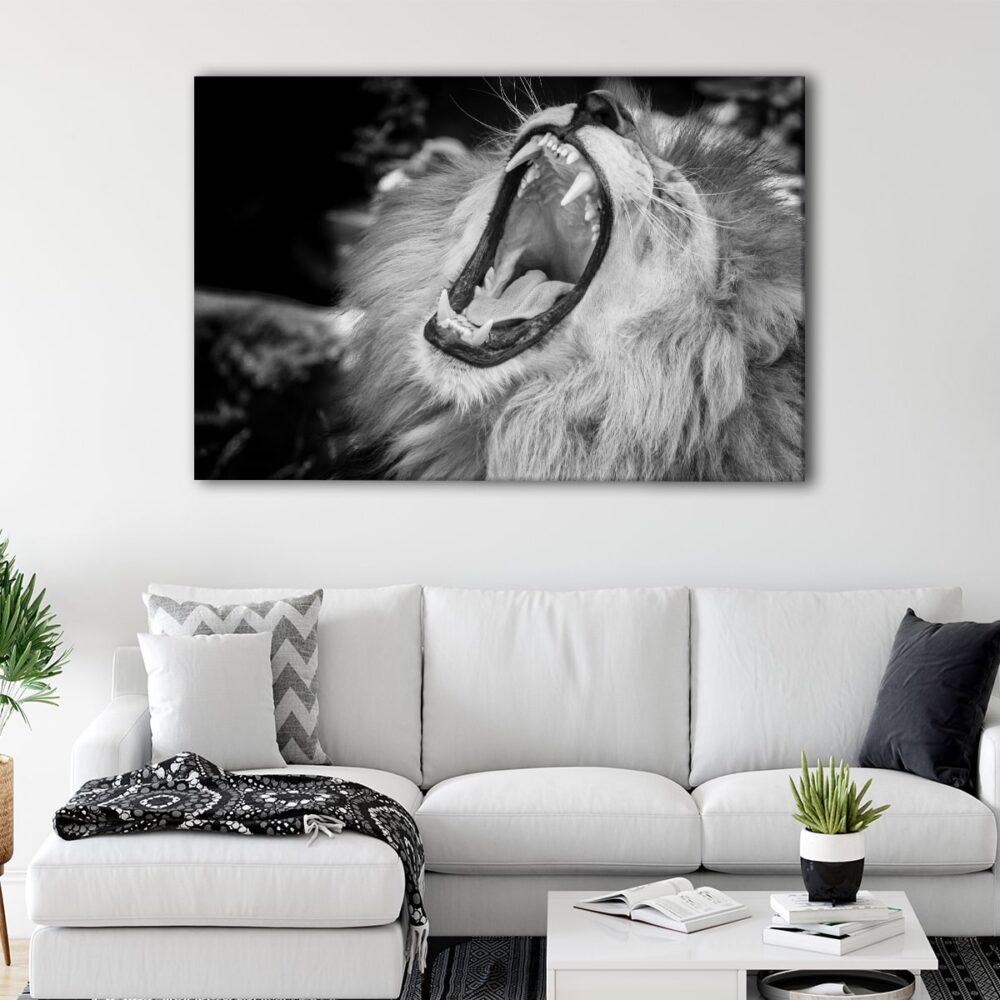 1 panels roaring lion portrait canvas art