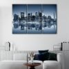 3 panels manhattan night skyline canvas art