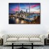 3 panels tower bridge view canvas art