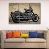 3 panels vintage motorcycle canvas art