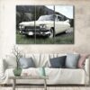 tableau tryptique chevy impala blanche 