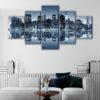 5 panels manhattan night skyline canvas art