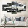 5 panels white chevy impala canvas art