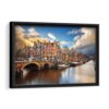 amsterdam twilight framed canvas black frame