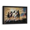 tableau chevaux arabes avec cadre noir