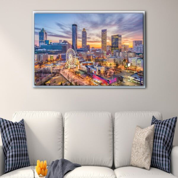 atlanta skyline floating frame canvas