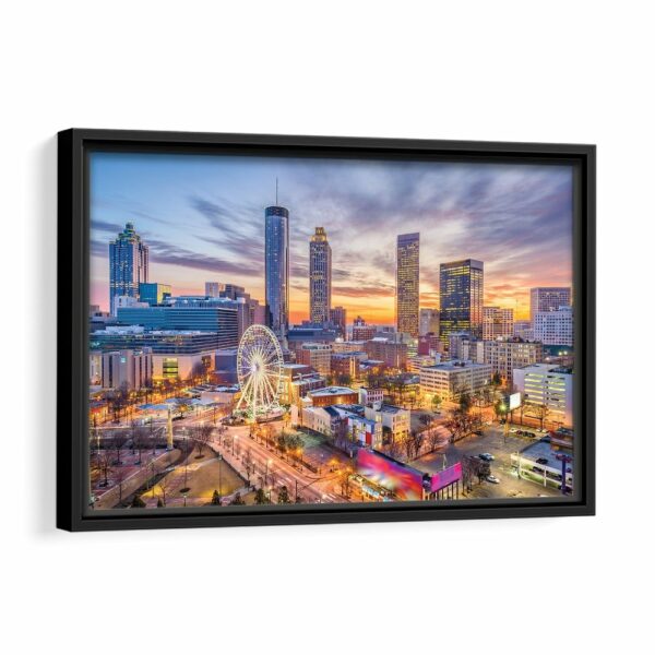 atlanta skyline framed canvas black frame