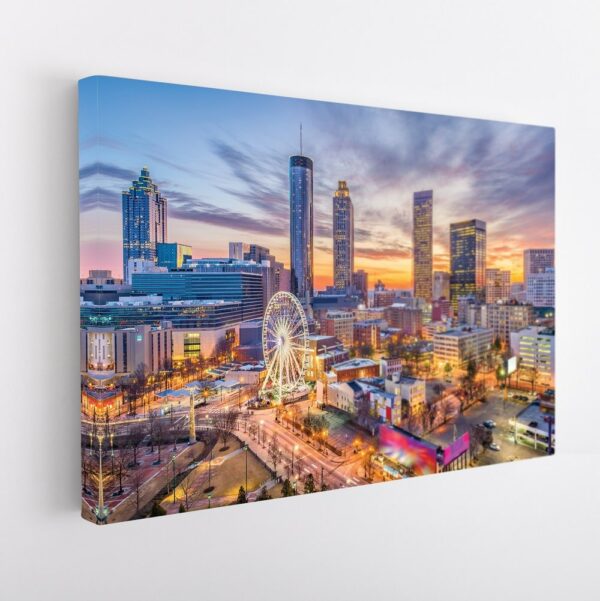 atlanta skyline stretched canvas