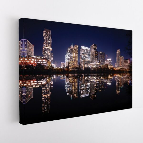 austin skyline stretched canvas