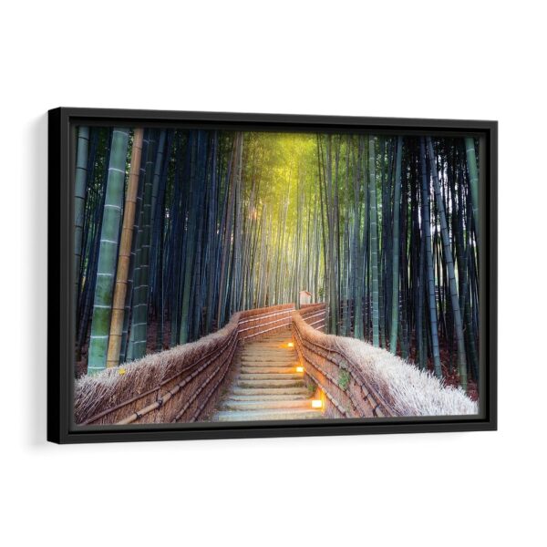 bamboo forest framed canvas black frame