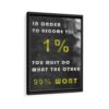 become one per cent framed canvas black frame