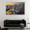 boston aerial view floating frame canvas