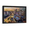 boston aerial view framed canvas black frame